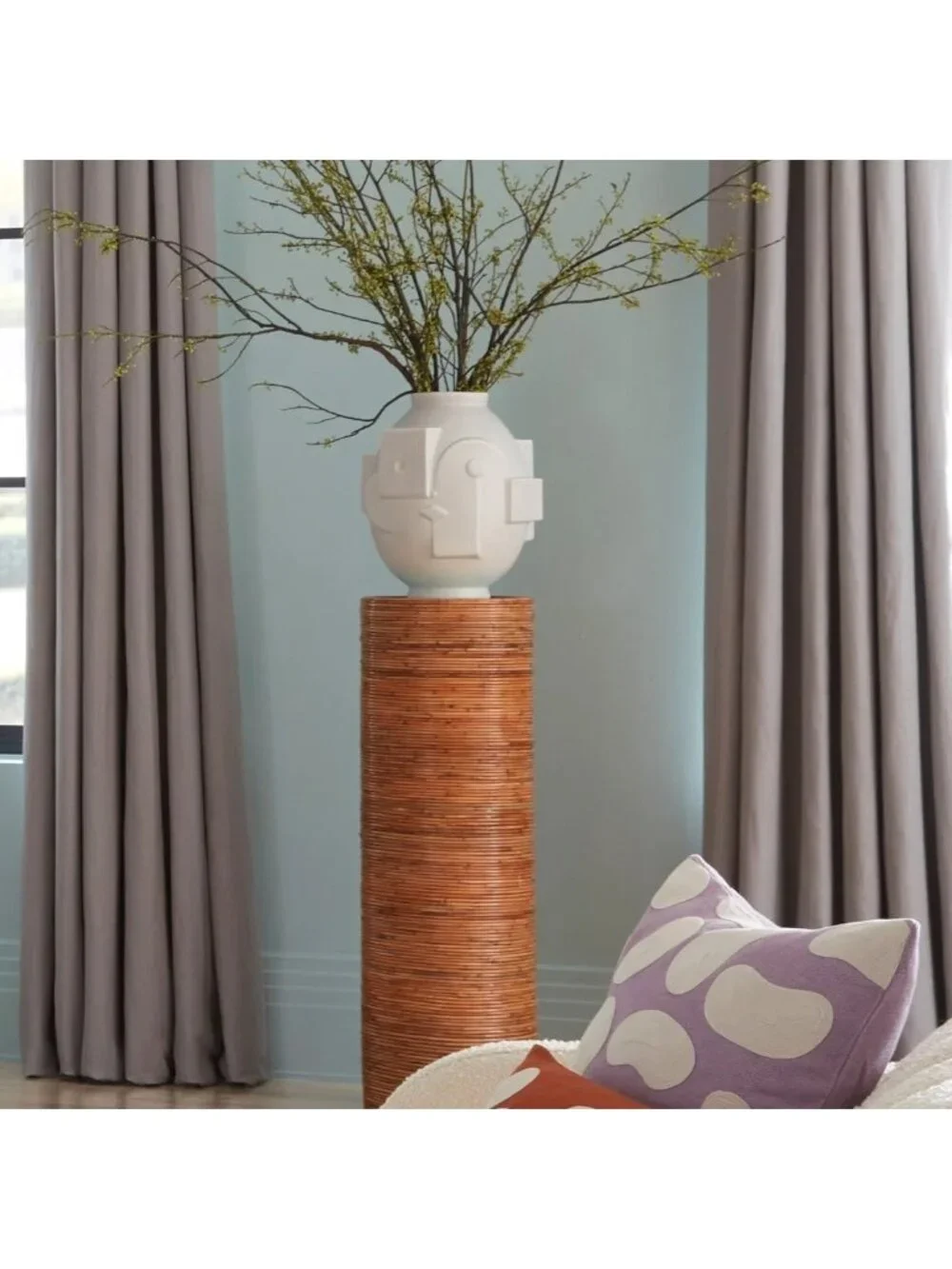 Jonathan Adler Metropolis XL Vase Stone Gray Porcelain 17.75” NIB